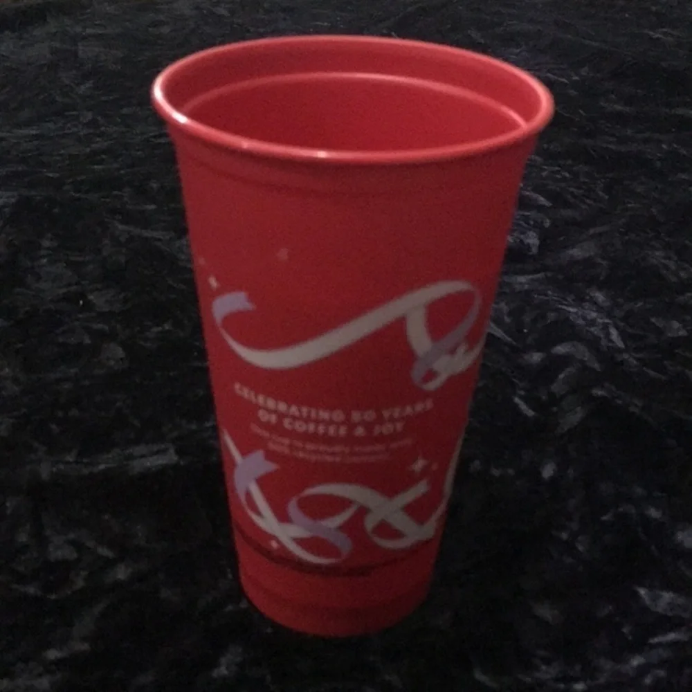 Starbucks- Holiday Celebrating 50 years of coffee and Joy Cup.